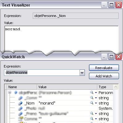 Comparaison visualiseur de texte / quickwatch